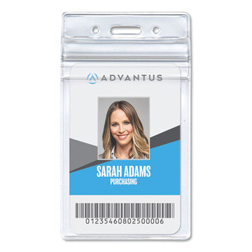 Advantus Resealable Id Badge Holder, Vertical, 3.68 X 5, Frosted, 50-pack freeshipping - TVN Wholesale